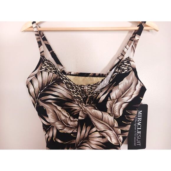 Miraclesuit Love Knot Oasis Tropical‎ Coastal Floral Tankini Top Size 12 NWT - Picture 2 of 5